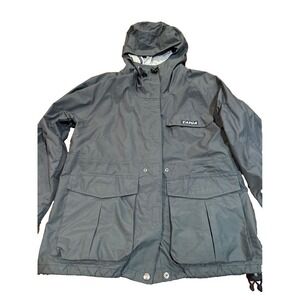 vtg Y2K Taiga‎ Gortex grey medium womens' coat boxy technical pockets As Is.